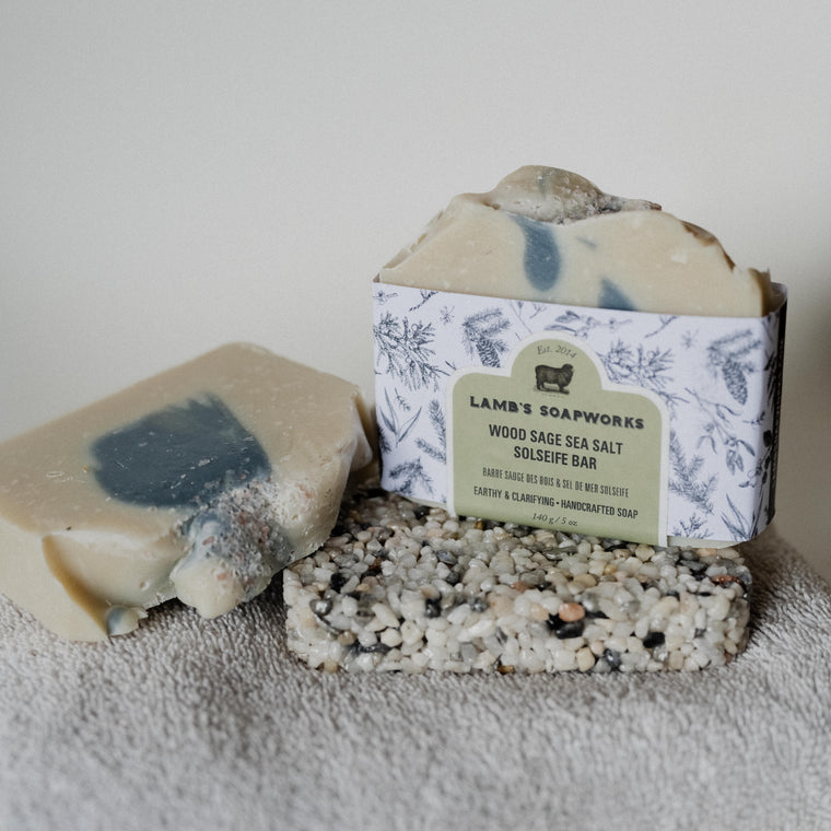 'Lambs Soapworks' Wood Sage & Sea Salt Bar