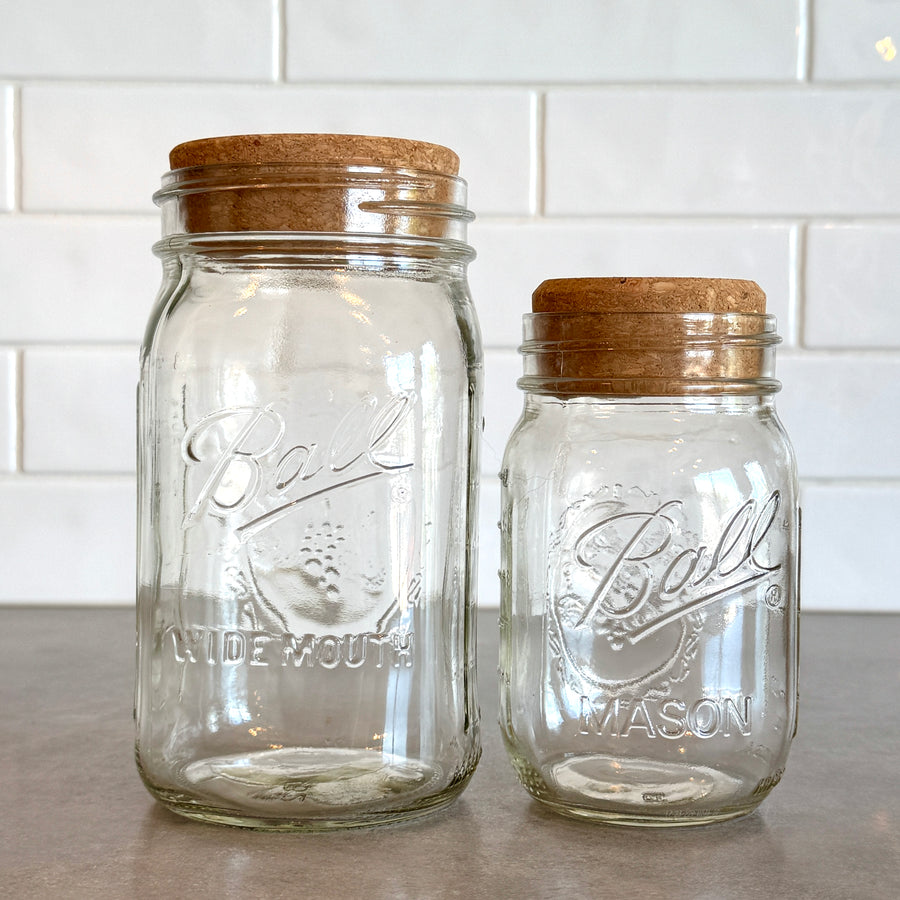 'MJL' Cork Mason Jar Lid
