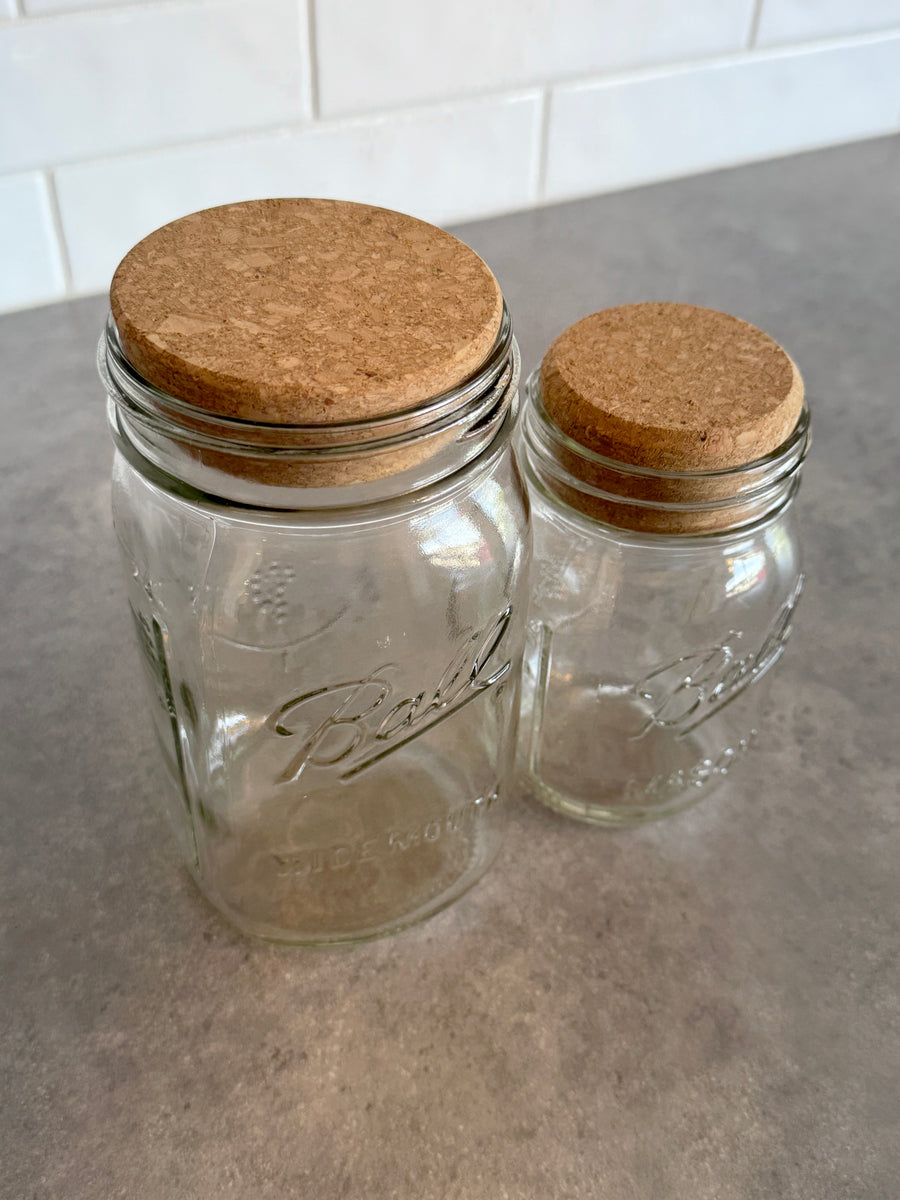 'MJL' Cork Mason Jar Lid