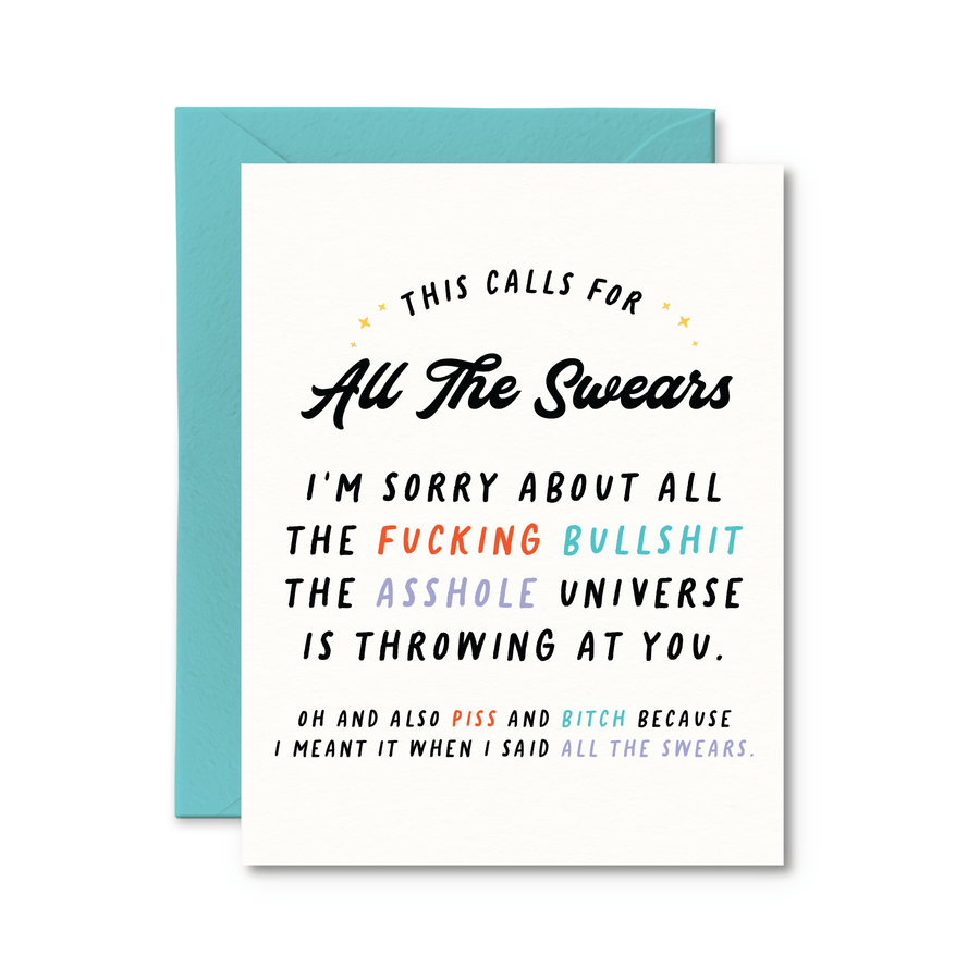 'Pretty By Her' All the Swears Sympathy Card