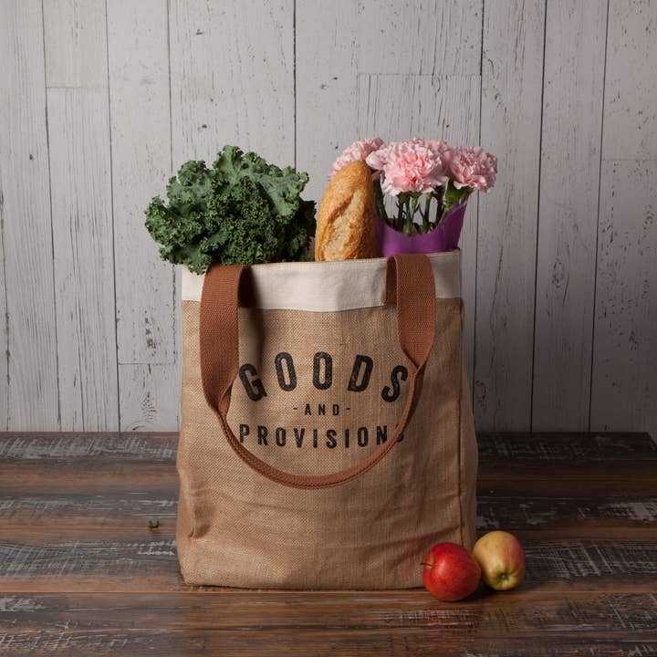 'Danica' Burlap Shopping Tote
