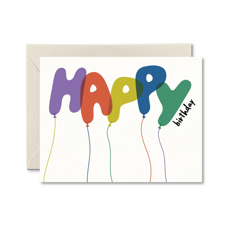 'Pretty By Her' Birthday Balloons Card