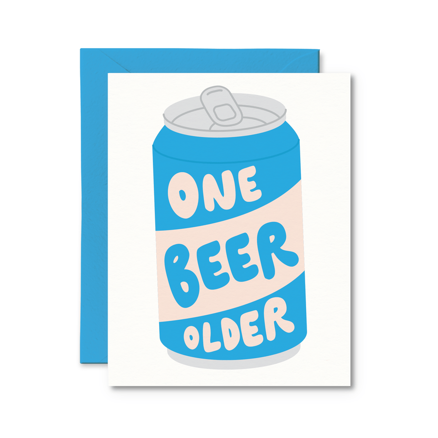 'Pretty By Her' Beer Older Birthday Card