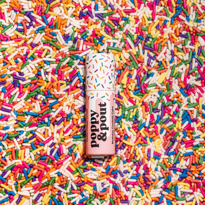 'Poppy & Pout' Confetti Cake Lip Balm (Limited Edition)