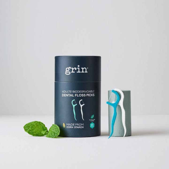 'Grin' Adult Biodegradable Dental Floss Picks