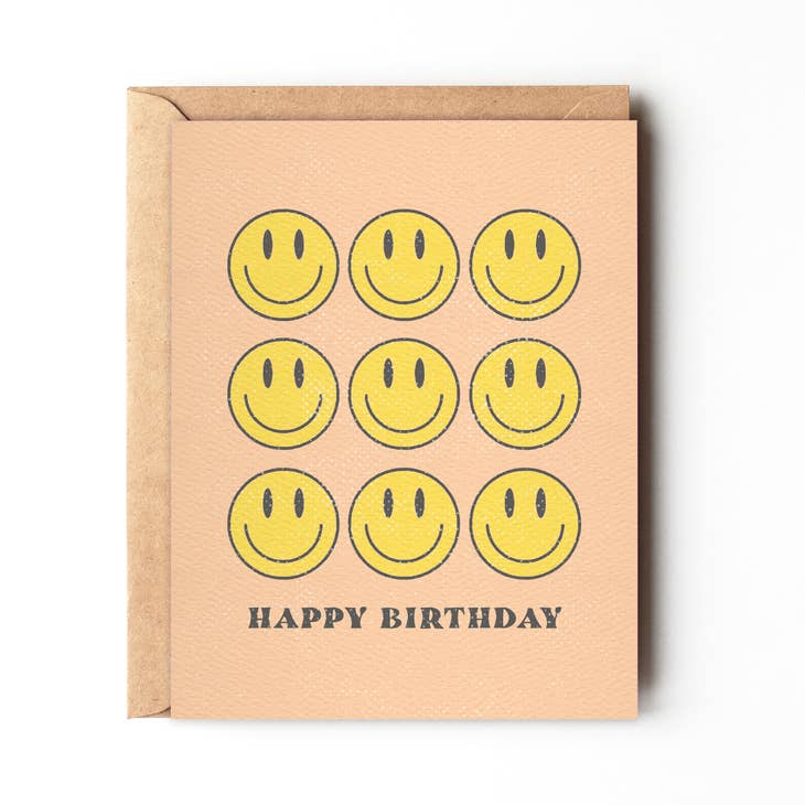 'Daydream Prints' Happy Face Birthday Card